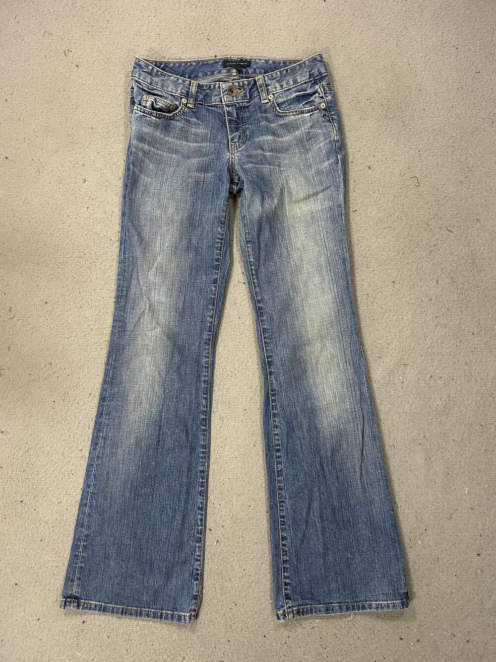 Banana Republic Jeans Womens 32 Blue Stretch Low Rise Bootcut Denim Made USA
